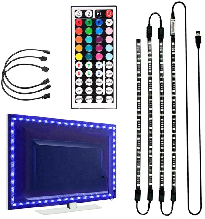 ZD4D Išmaniojo (Smart TV) ir televizoriaus priedas LED juostelė televizoriaus apšvietimui RGB 4x50cm