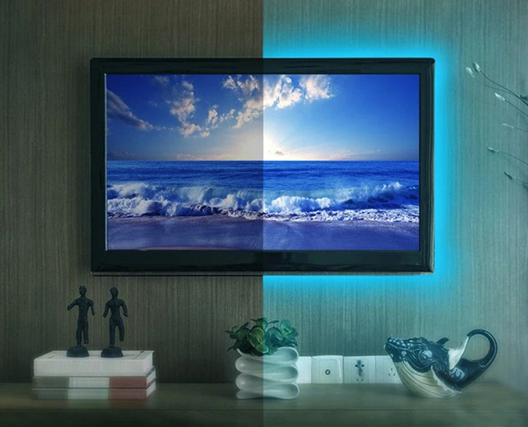 ZD4D Išmaniojo (Smart TV) ir televizoriaus priedas LED juostelė televizoriaus apšvietimui RGB 4x50cm