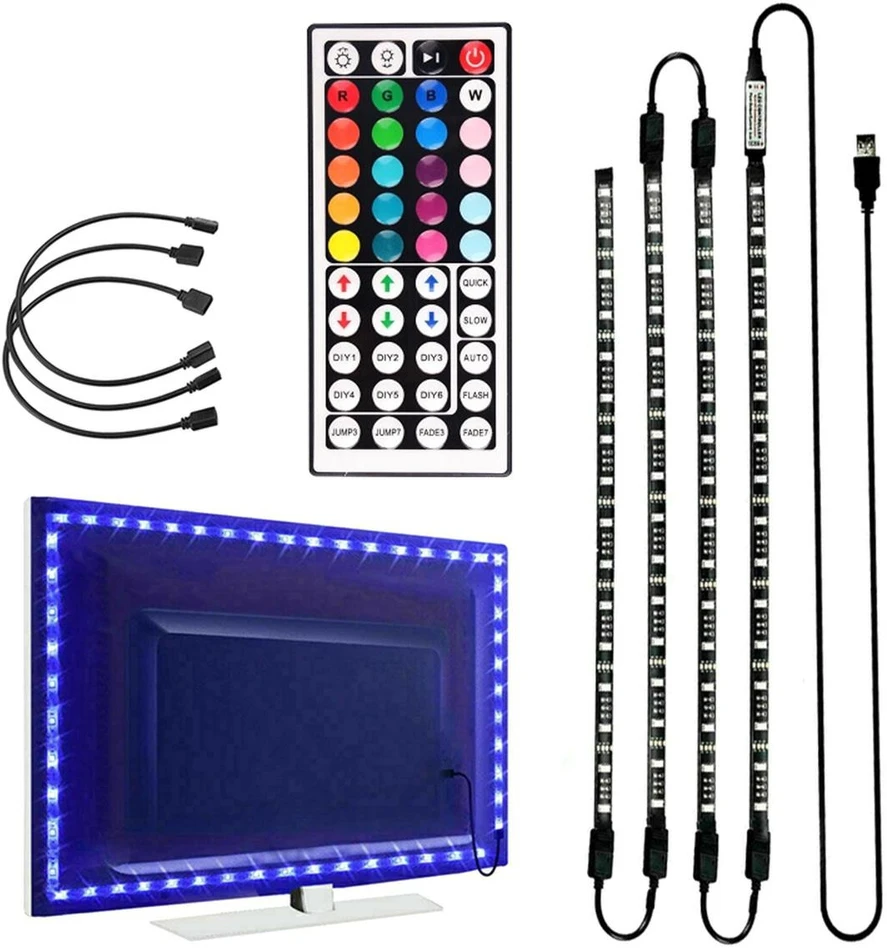 Zd4D Išmaniojo (Smart TV) ir televizoriaus priedas LED juostelė televizoriaus apšvietimui RGB 4x50cm