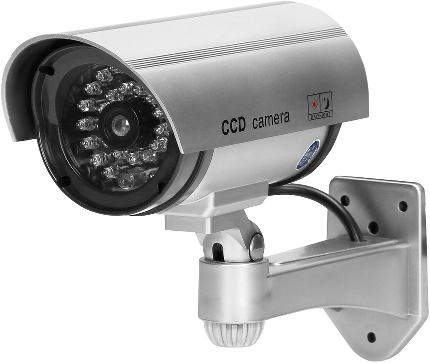 Orno Atrapa Netikra CCTV stebėjimo kamera, maitinama baterijomis, sidabrinė