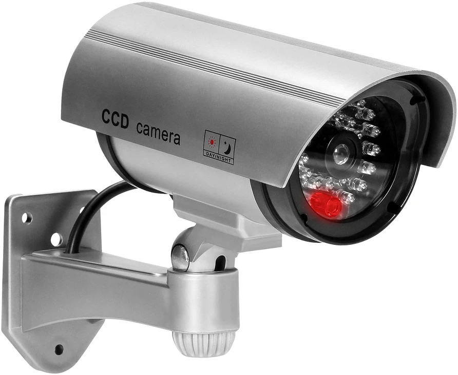Orno Atrapa Netikra CCTV stebėjimo kamera, maitinama baterijomis, sidabrinė