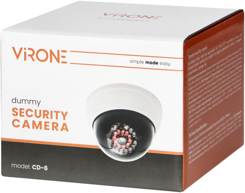 Orno Atrapa Netikras infraraudonųjų spindulių CCTV stebėjimo kameros kupolas