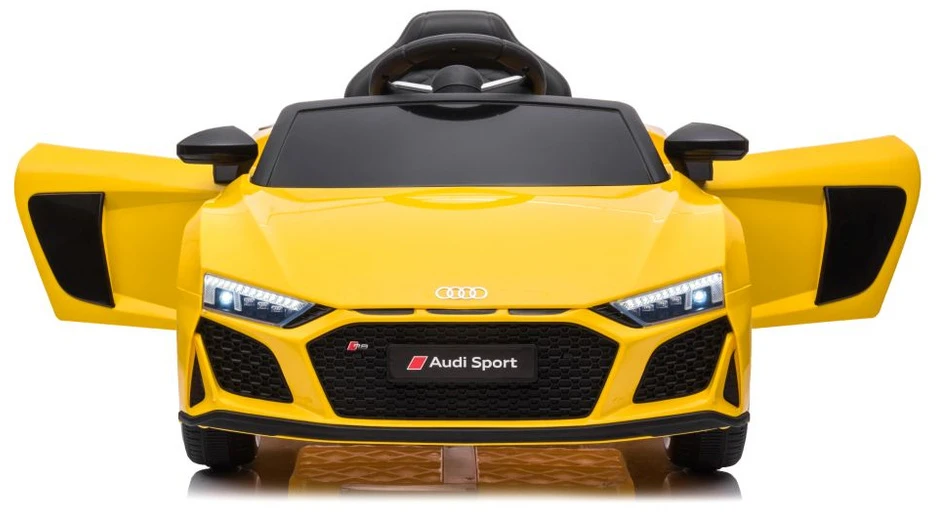 Lean Cars Vienvietis elektromobilis vaikams AUDI R8 A300, geltonas