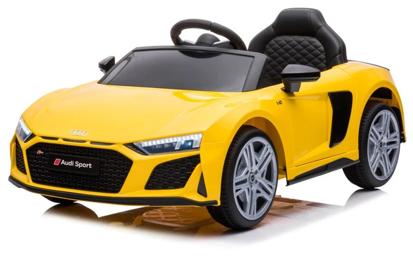 Lean Cars Vienvietis elektromobilis vaikams AUDI R8 A300, geltonas