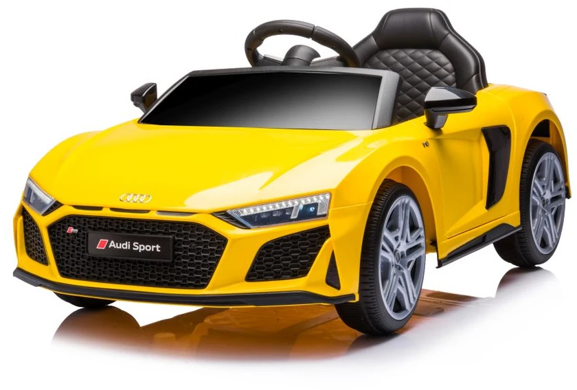 Lean Cars Vienvietis elektromobilis vaikams AUDI R8 A300, geltonas