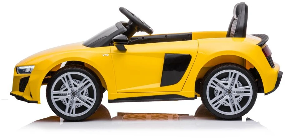 Lean Cars Vienvietis elektromobilis vaikams AUDI R8 A300, geltonas