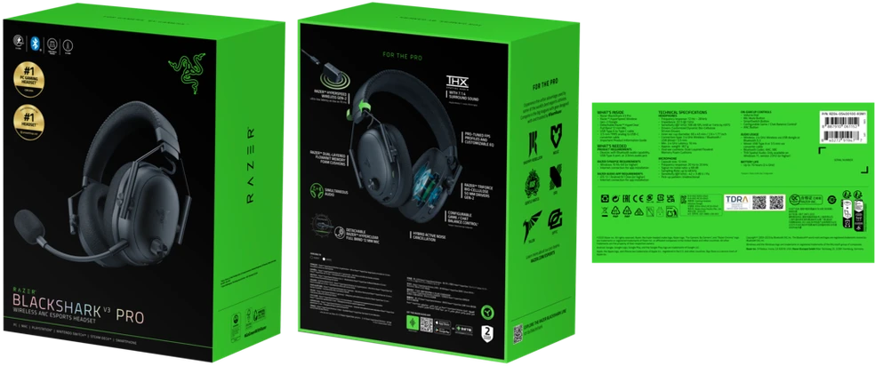 Razer Blackshark V3 Pro juodos belaidės ausinės su mikrofonu