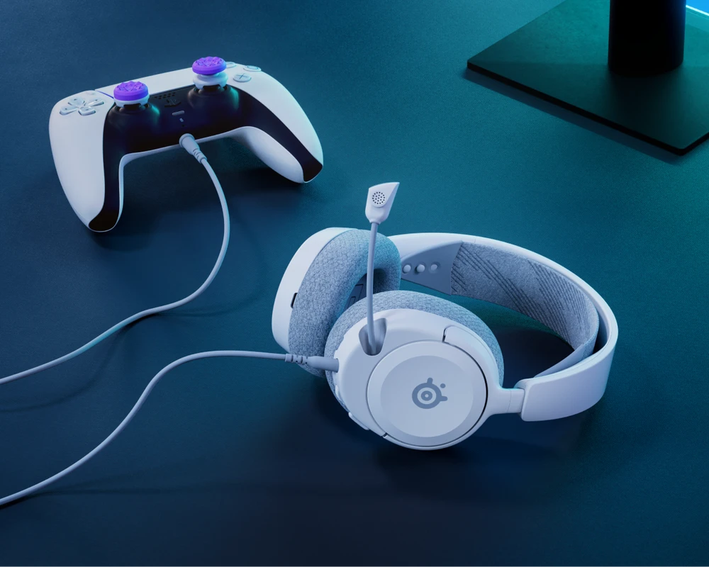 Ausinės žaidimams su mikrofonu SteelSeries Arctis Nova 1P Over-Ear, Baltos spalvos