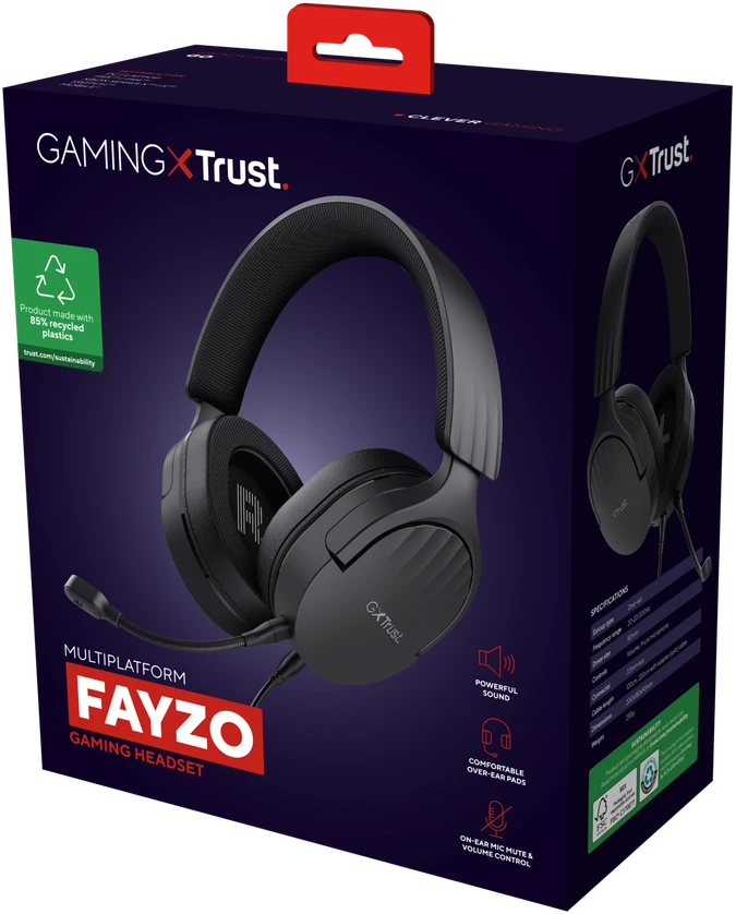 Trust GXT 489 FAYZO juodos laidinės ausinės