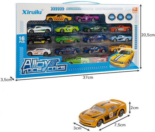 „Iso Trade“ spalvingi automobiliai/spyruoklės 1:64 - 16 vnt. 26319