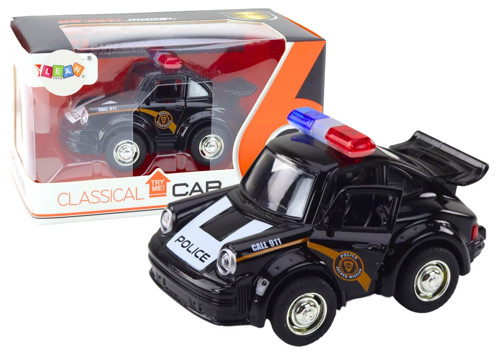 Lean Toys Klasikinis policijos automobilis 1:38 su šviesomis ir garsais