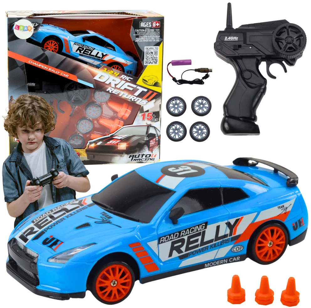 Lean Toys Nuotoliniu būdu valdomas sportinis automobilis 1:24 su keičiamais ratais