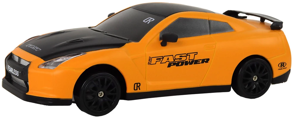 Lean Toys Nuotoliniu būdu valdomas sportinis automobilis R/C 1:24 geltonas su keičiamais ratais