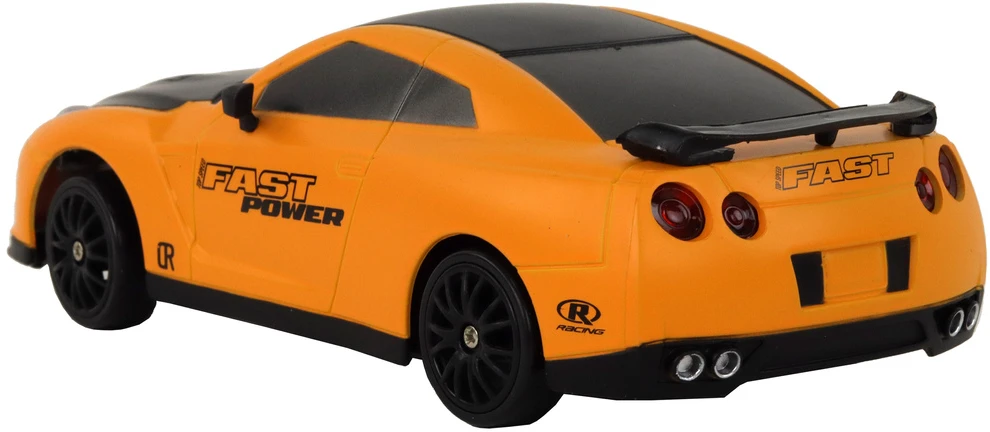 Lean Toys Nuotoliniu būdu valdomas sportinis automobilis R/C 1:24 geltonas su keičiamais ratais