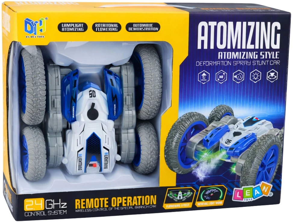 Lean Toys Nuotoliniu būdu valdomas triukų automobilis su šviesos efektais