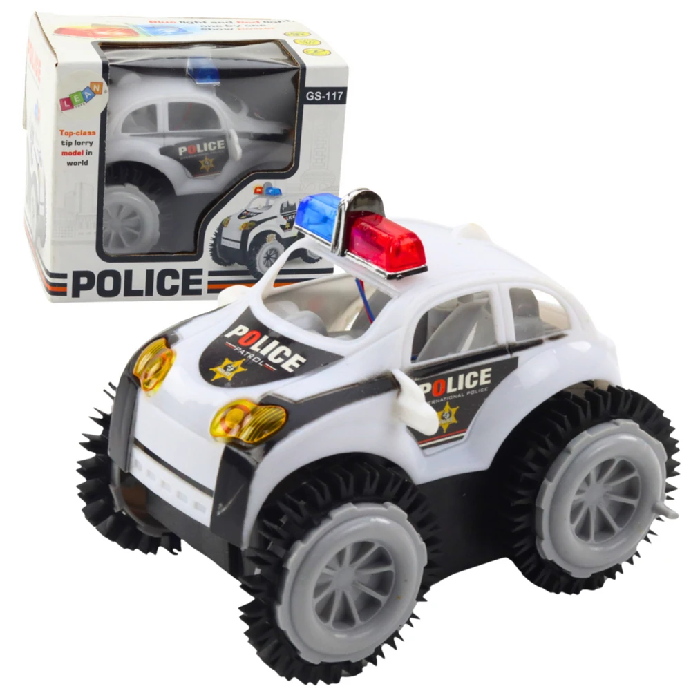 Lean Toys 360° POLICIJOS AUTOMOBILIS SU ŠVIESOMIS IR GARSU