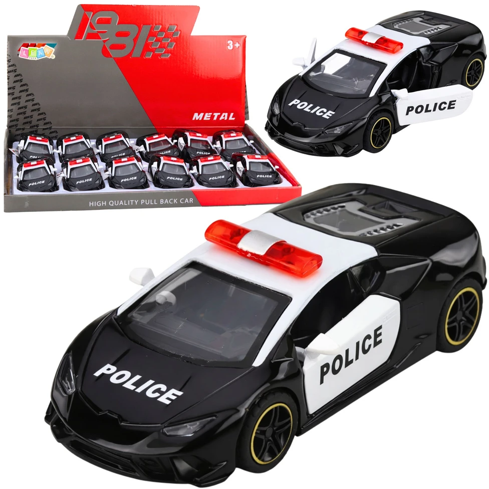 Lean Toys Policijos automobilis 10,5 x 5 x 3,5 cm