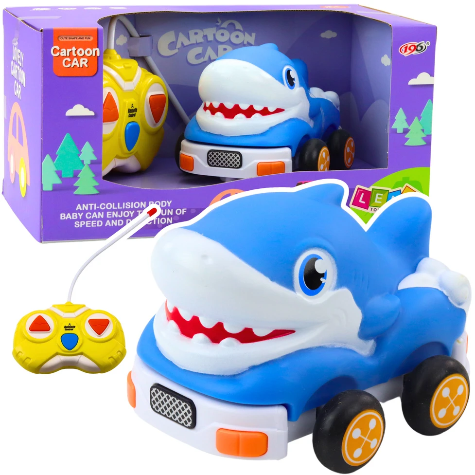 Lean Toys Mėlynas nuotoliniu būdu valdomas automobilis mažyliams - Ryklys
