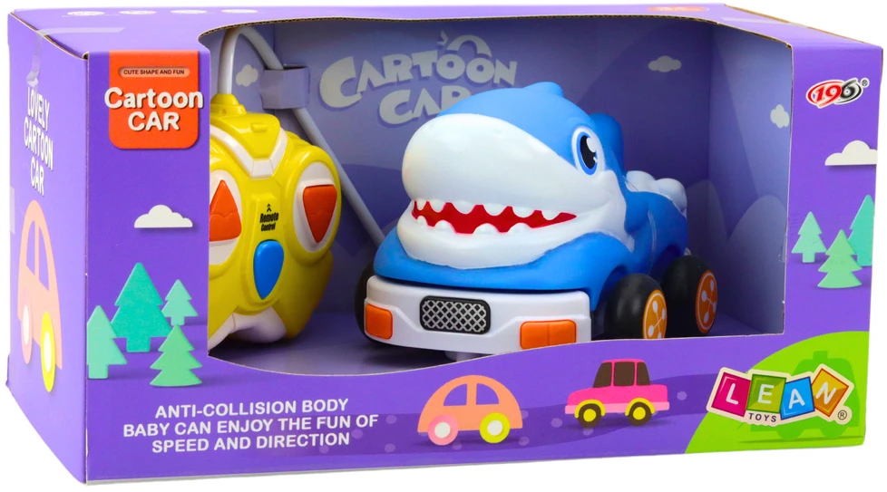 Lean Toys Mėlynas nuotoliniu būdu valdomas automobilis mažyliams - Ryklys