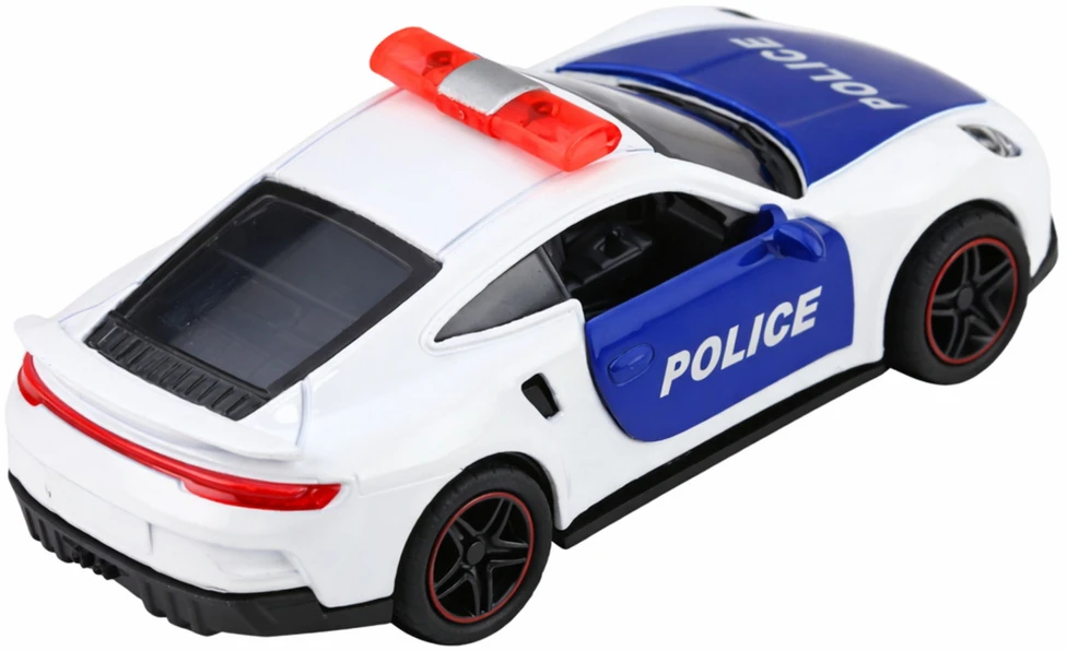 Lean Toys Policijos sportinis automobilis baltas–mėlynas