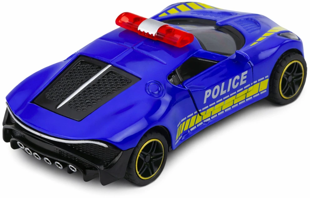 Lean Toys Policijos sportinis automobilis mėlynas 12 vnt.