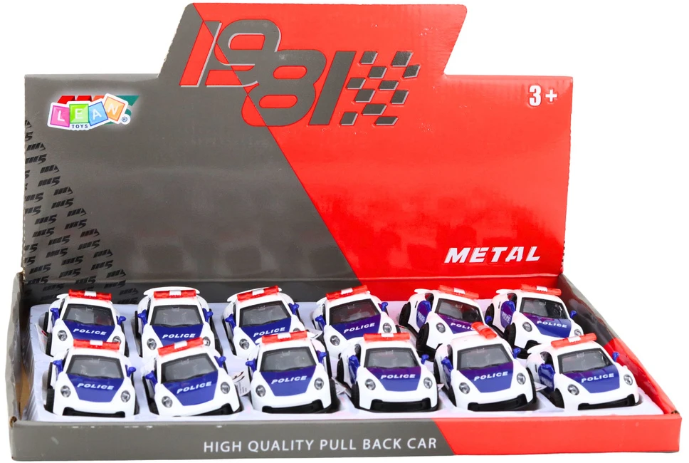 Lean Toys Policijos sportinis automobilis baltas–mėlynas