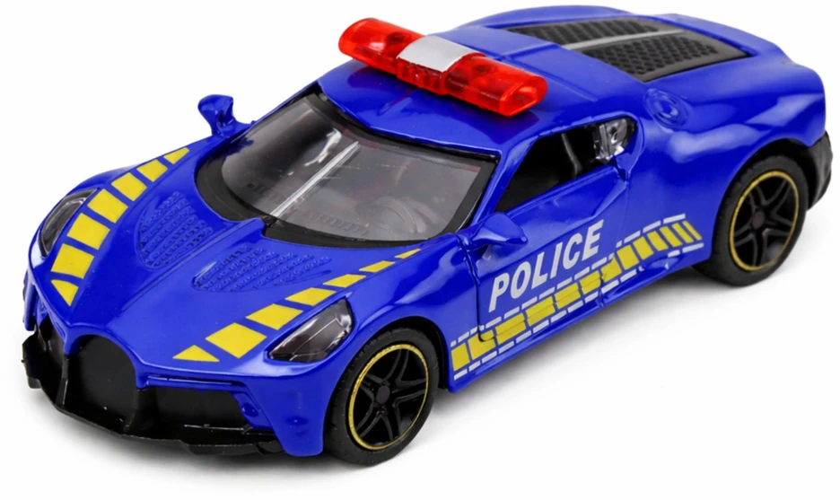 Lean Toys Policijos sportinis automobilis mėlynas 12 vnt.