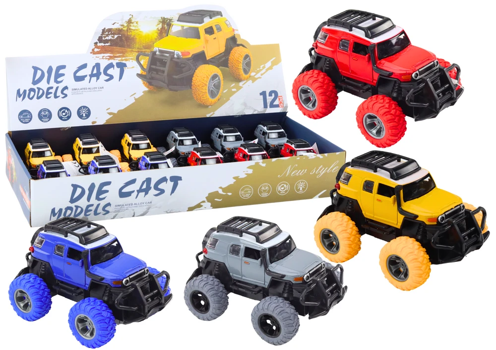 Lean Toys Metalinis visureigis 1:32 su guminiais ratais ir efektais