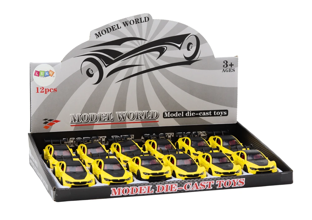 Lean Toys Geltonas sportinis automobilis 1:32 su trinties pavara