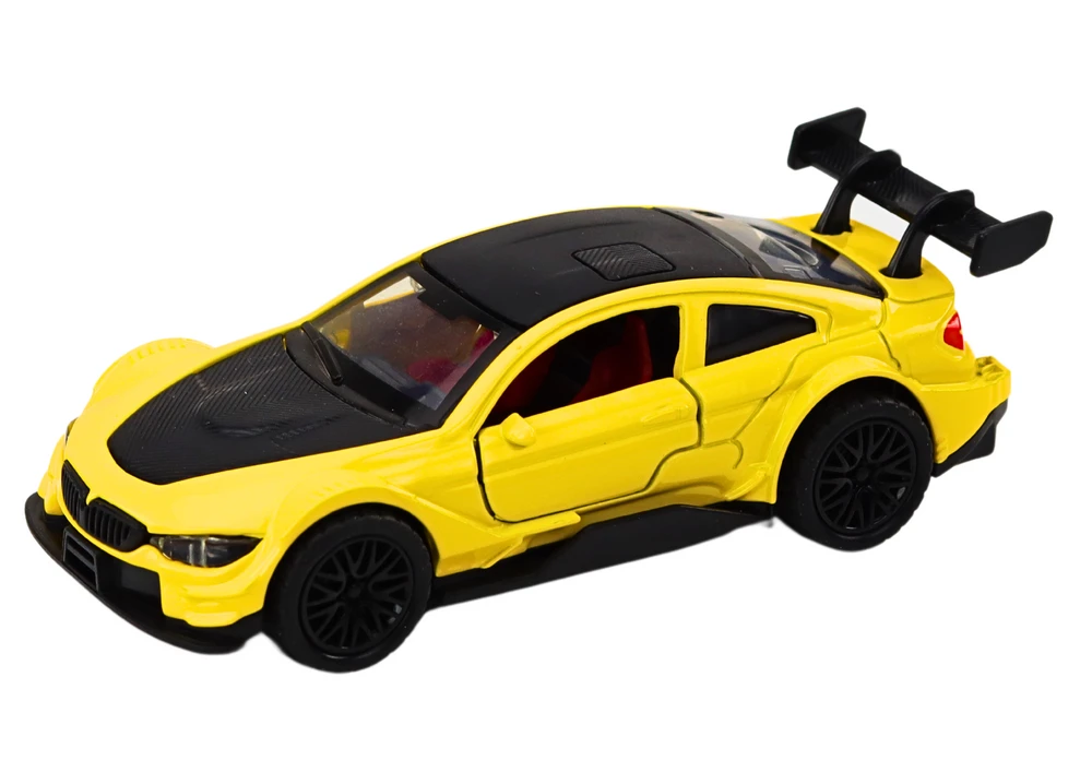 Lean Toys Geltonas sportinis automobilis 1:32 su trinties pavara