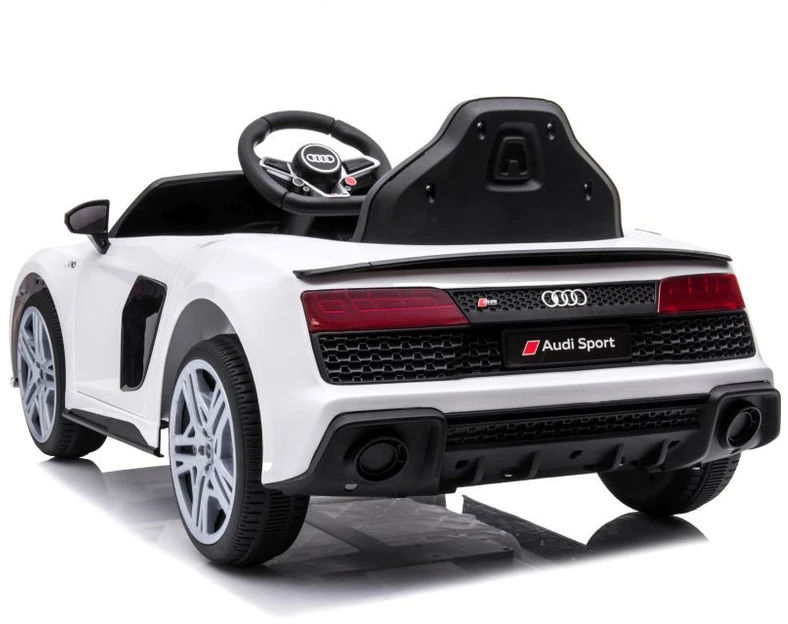 Lean Cars Vienvietis elektromobilis vaikams: Audi R8 Lift A300, baltos spalvos