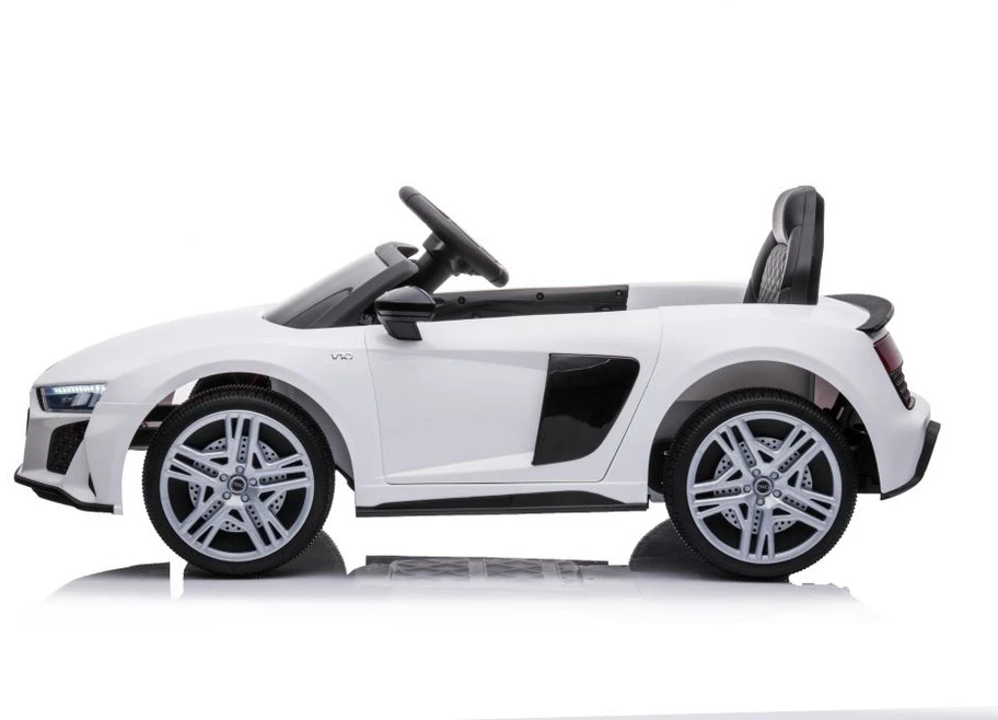 Lean Cars Vienvietis elektromobilis vaikams: Audi R8 Lift A300, baltos spalvos