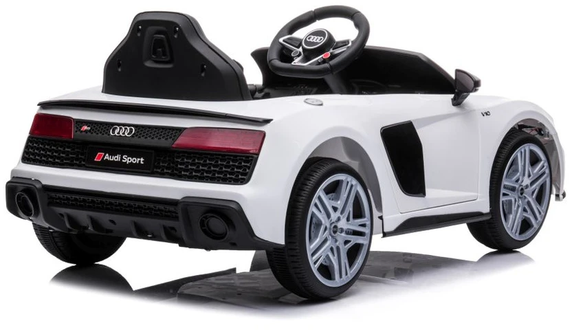 Lean Cars Vienvietis elektromobilis vaikams: Audi R8 Lift A300, baltos spalvos