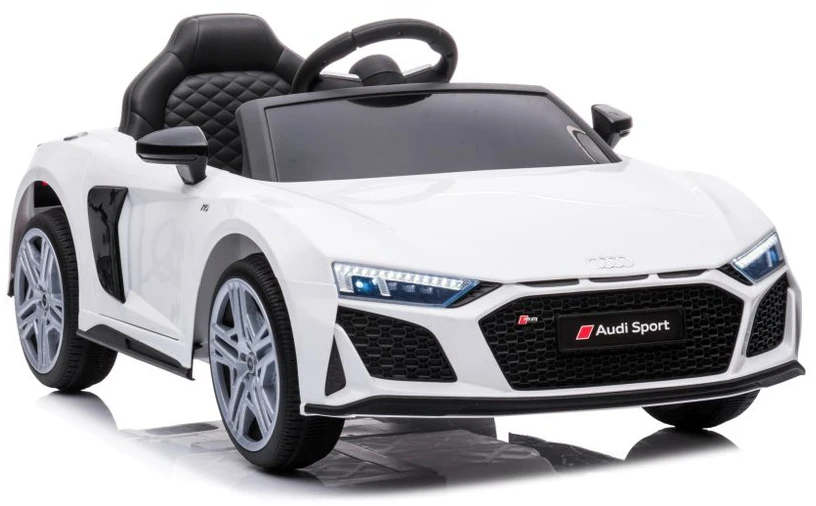 Lean Cars Vienvietis elektromobilis vaikams: Audi R8 Lift A300, baltos spalvos