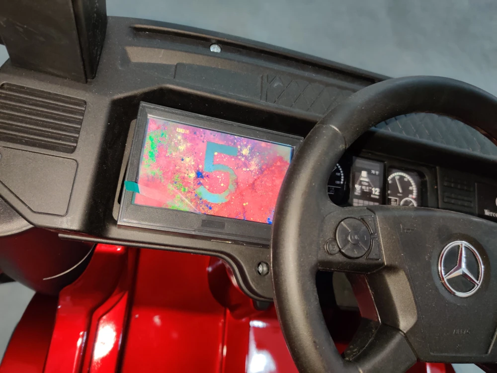 Lean Cars Vaikiškas elektromobilis sunkvežimis Mercedes Actros mėlynas lakuotas su MP4