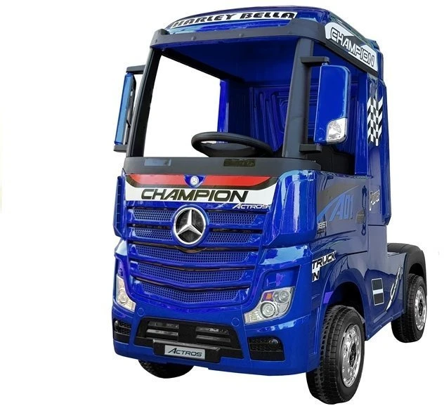Lean Cars Vaikiškas elektromobilis sunkvežimis Mercedes Actros mėlynas lakuotas su MP4