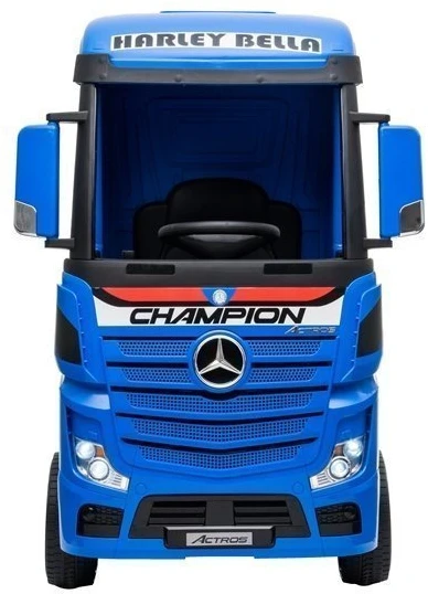 Lean Cars Vaikiškas elektromobilis sunkvežimis Mercedes Actros mėlynas lakuotas su MP4