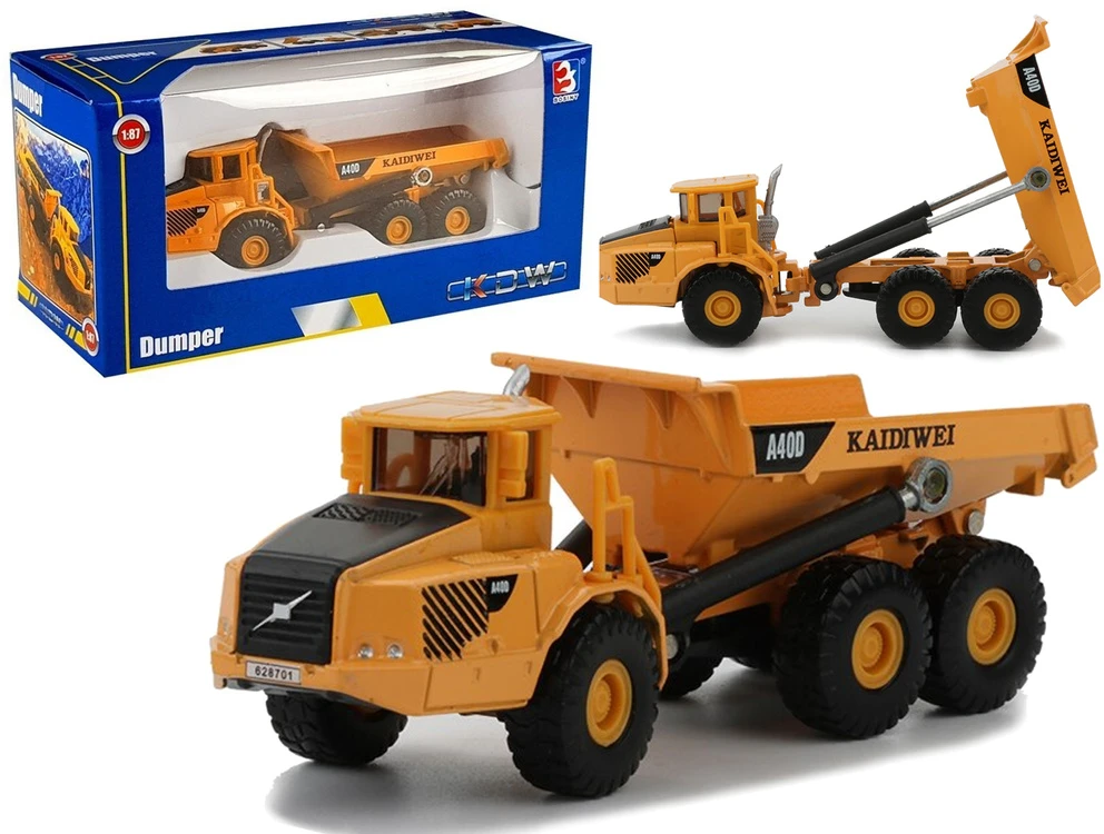 Lean Toys Žaislinis metalinis savivartis LeanToys, geltonas