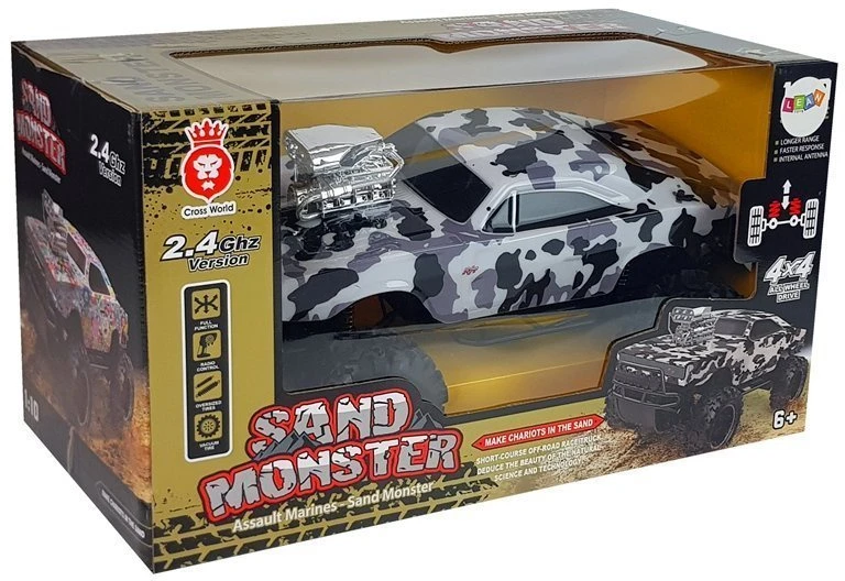 Lean Toys Visureigis 4x4 su nuotolinio valdymo pultu 1:10, kamufliažinis, 6 m.+