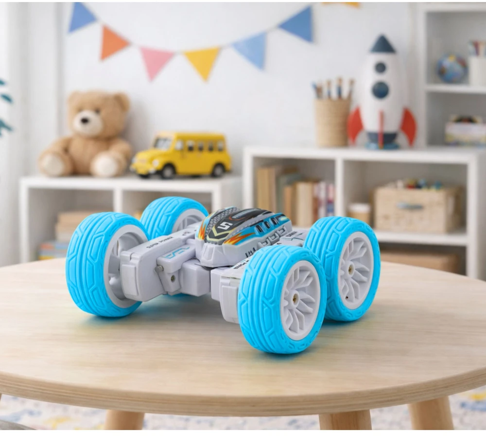 Lean Toys Radijo bangomis valdomas akrobatinis automobilis 1:32 mėlynas