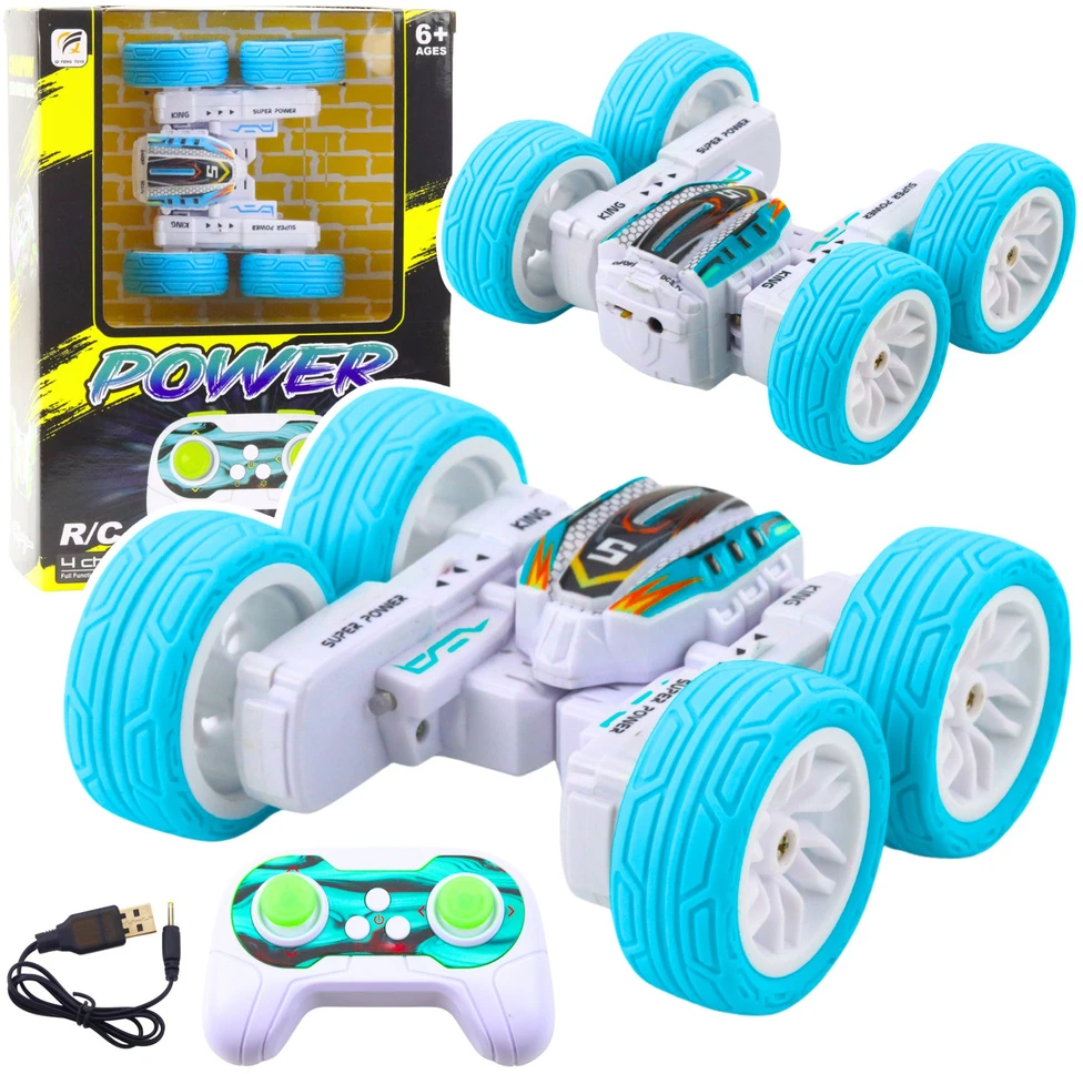 Lean Toys Radijo bangomis valdomas akrobatinis automobilis 1:32 mėlynas