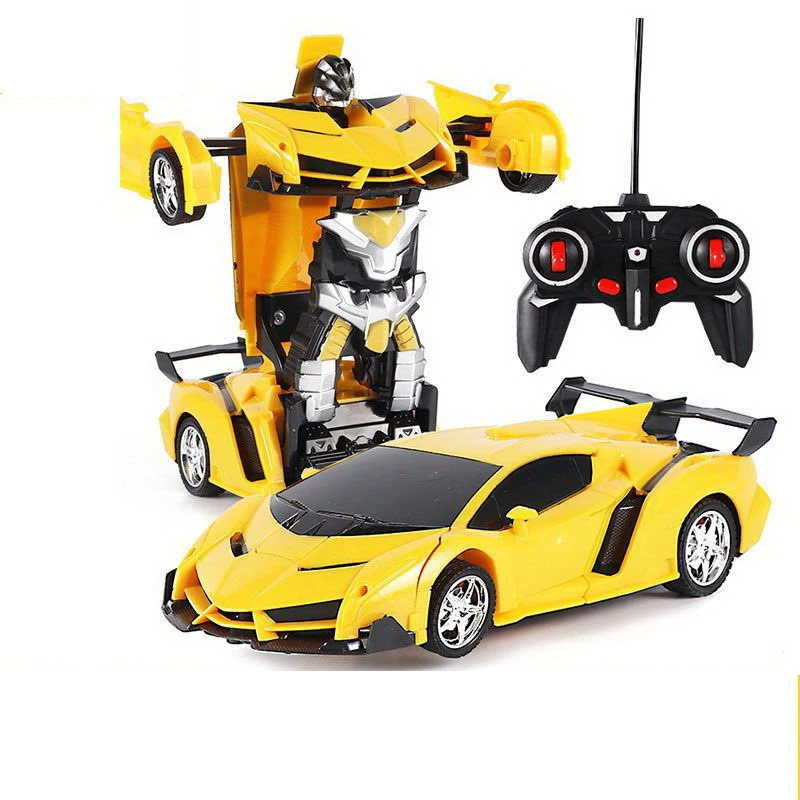 Auto Robotas transformeris 2in1 Lean Toys, geltonas