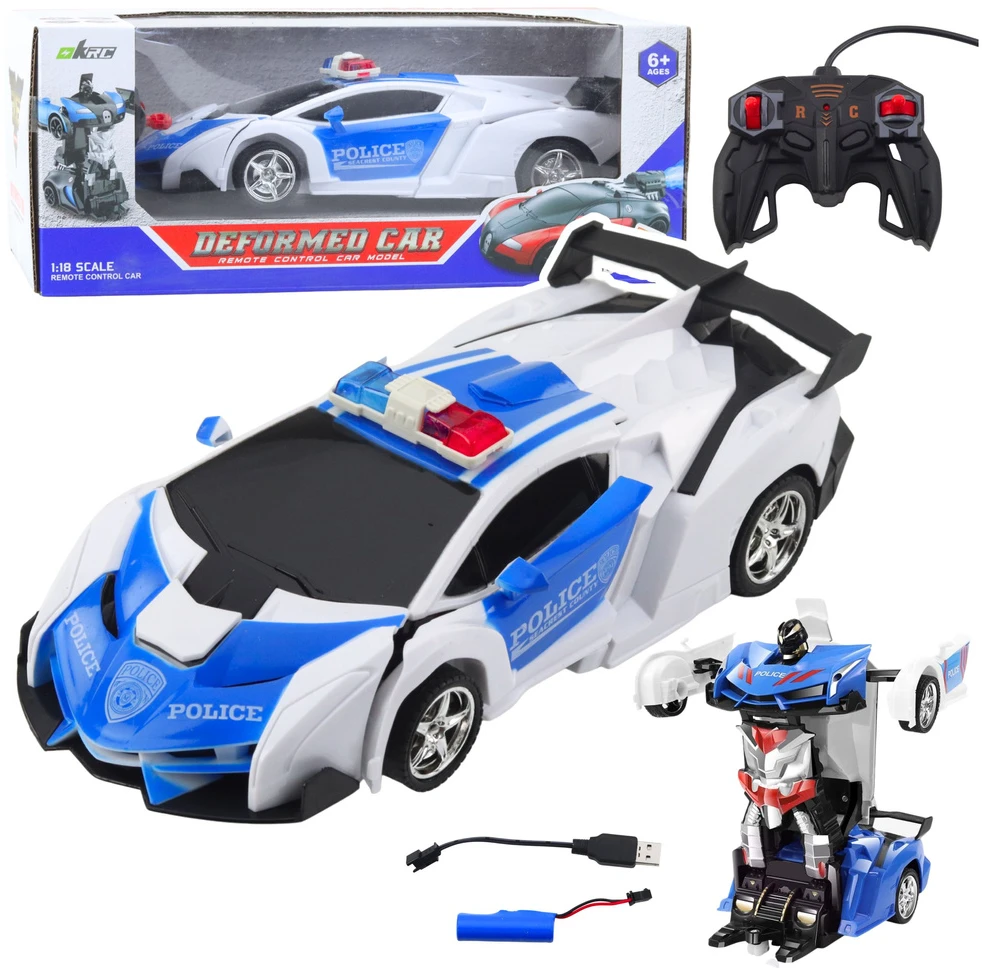 Lean Toys Nuotolinio valdymo policijos automobilis-robotas 1:18