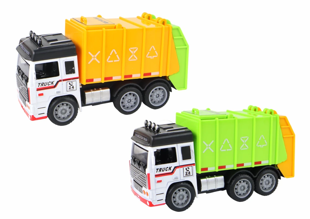 Žaislinis šiukšliavežės automobilis Lean Toys, 13x7x5 cm, 1 vnt