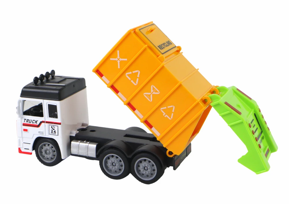 Žaislinis šiukšliavežės automobilis Lean Toys, 13x7x5 cm, 1 vnt