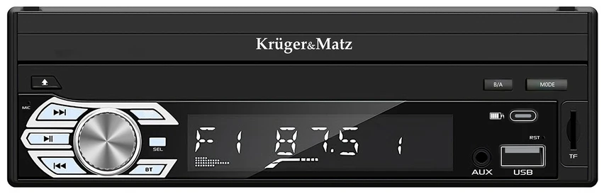 Automagnetola Kruger & Matz „KrugerMatz KM2018“ automobilio radijas su ištraukiamu 7 colių „CarPlay“ / „AndroidAuto“ ekranu