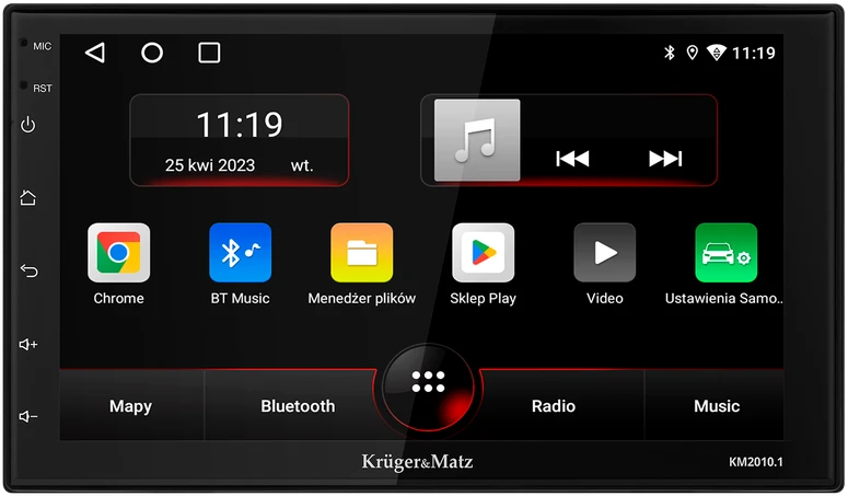 Automagnetola Kruger & Matz KrugerMatz KM2010 CarPlay/AndroidAuto automobilio radijas
