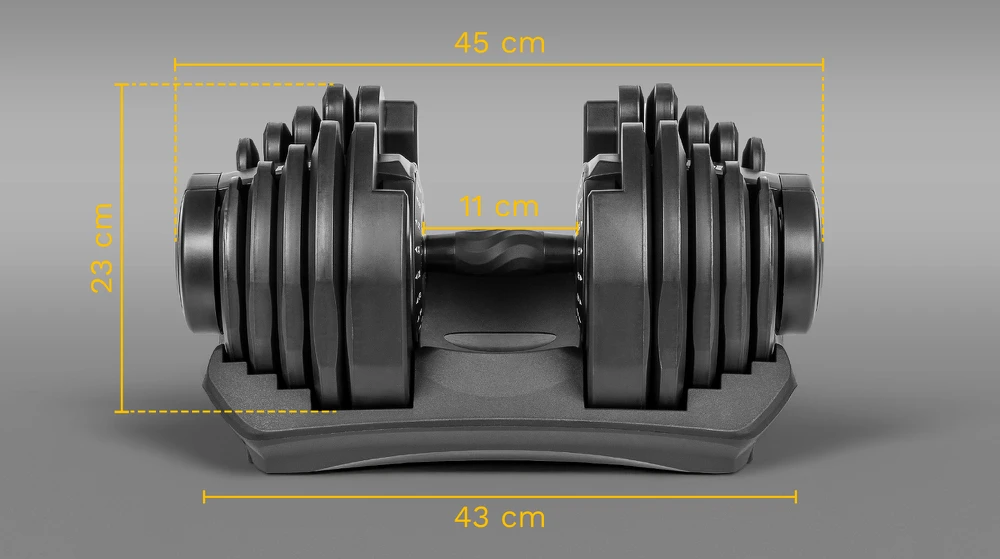 Reguliuojamo svorio ketaus hantelis Rebel Active RBA-2304, 40 kg
