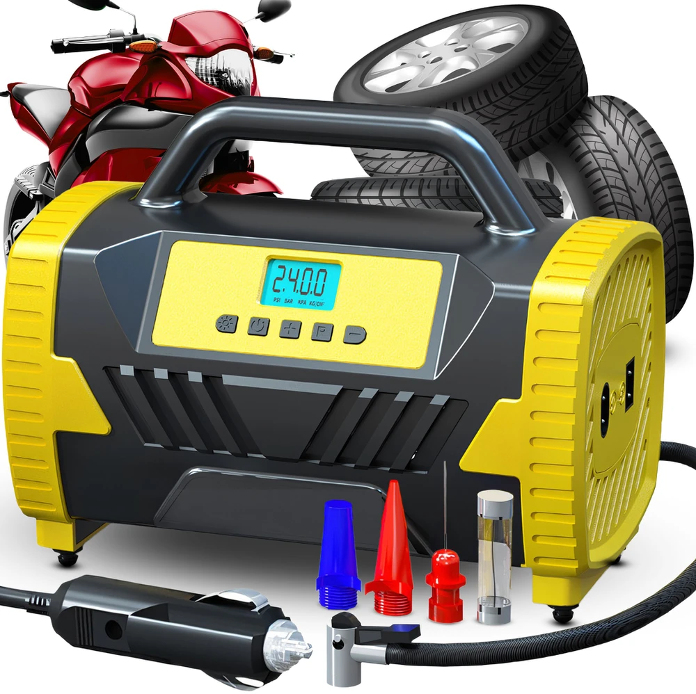Automobilinis kompresorius 12 V 230 V nešiojamas siurblys be alyvos aukštos kokybės kompresorius - ER1098