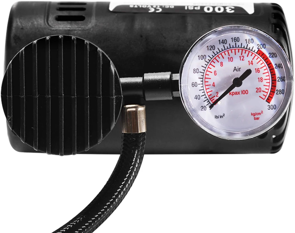Automobilinis kompresorius, 300 psi, 12 V, E080, mažas, juodas